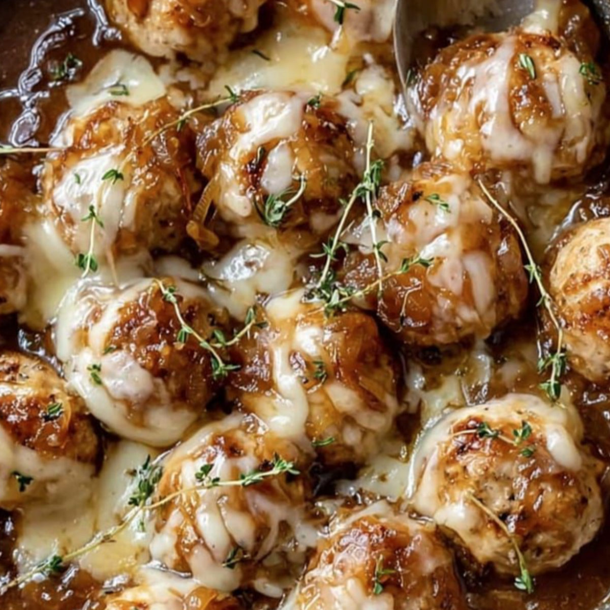 French Onion Chicken Meatballs