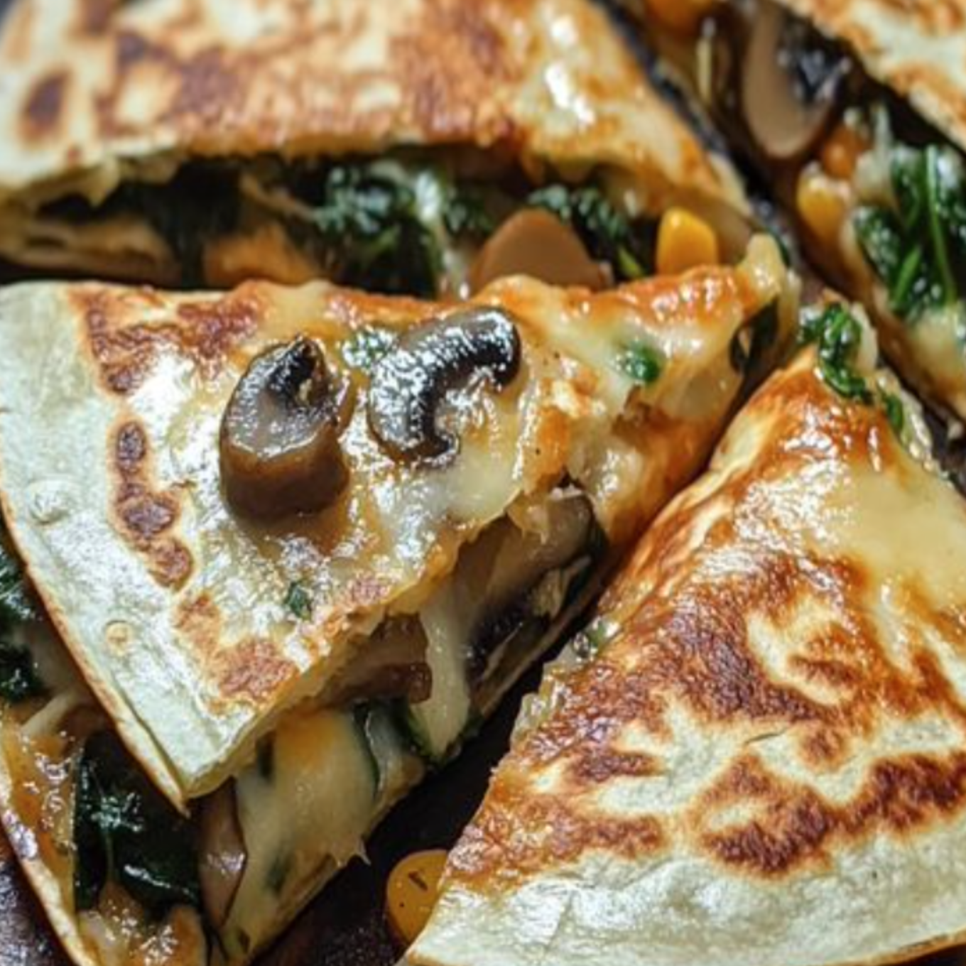Spinach & Mushroom Quesadilla
