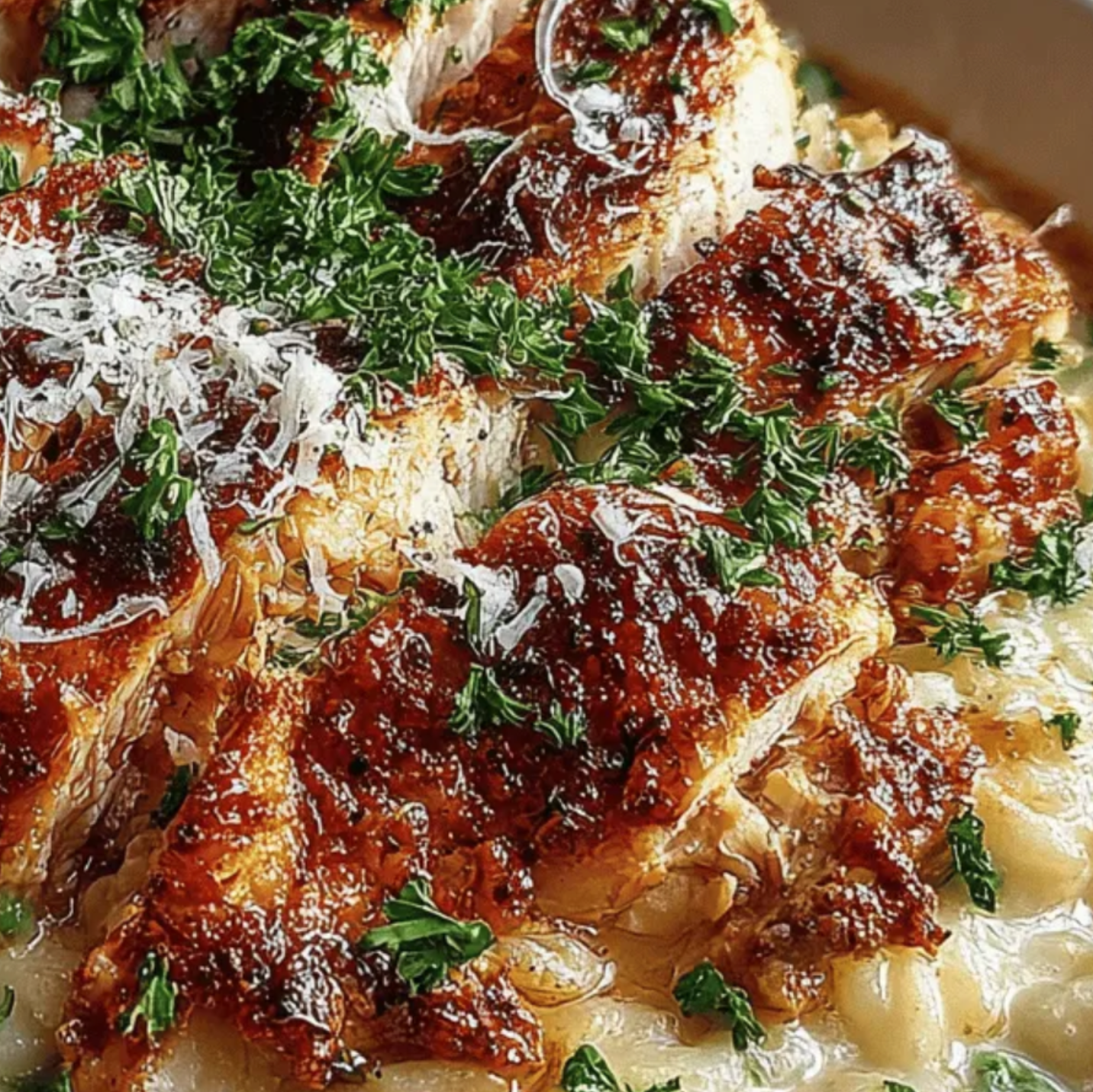 Garlic Chicken & Pea Risotto