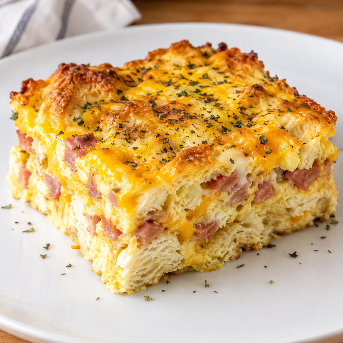 Ham Egg & Cheese Biscuit Casserole