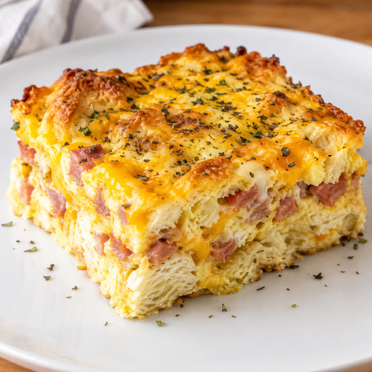 Ham Egg & Cheese Biscuit Casserole