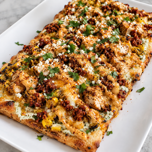 Chicken Chorizo Elote Flatbread