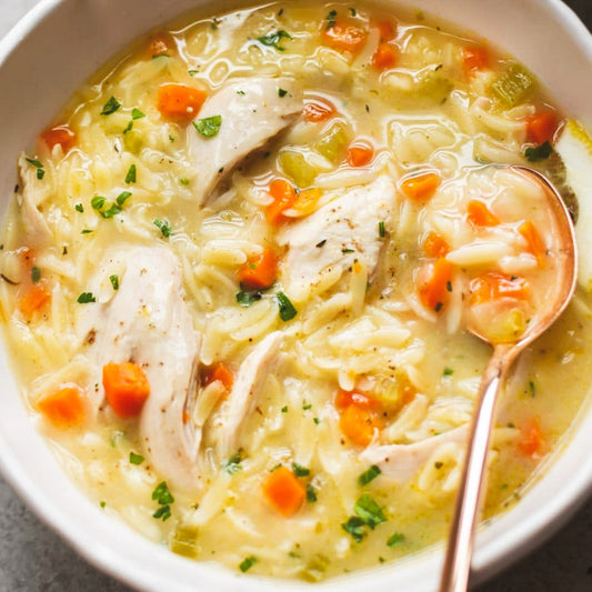 Lemon Chicken Orzo Soup