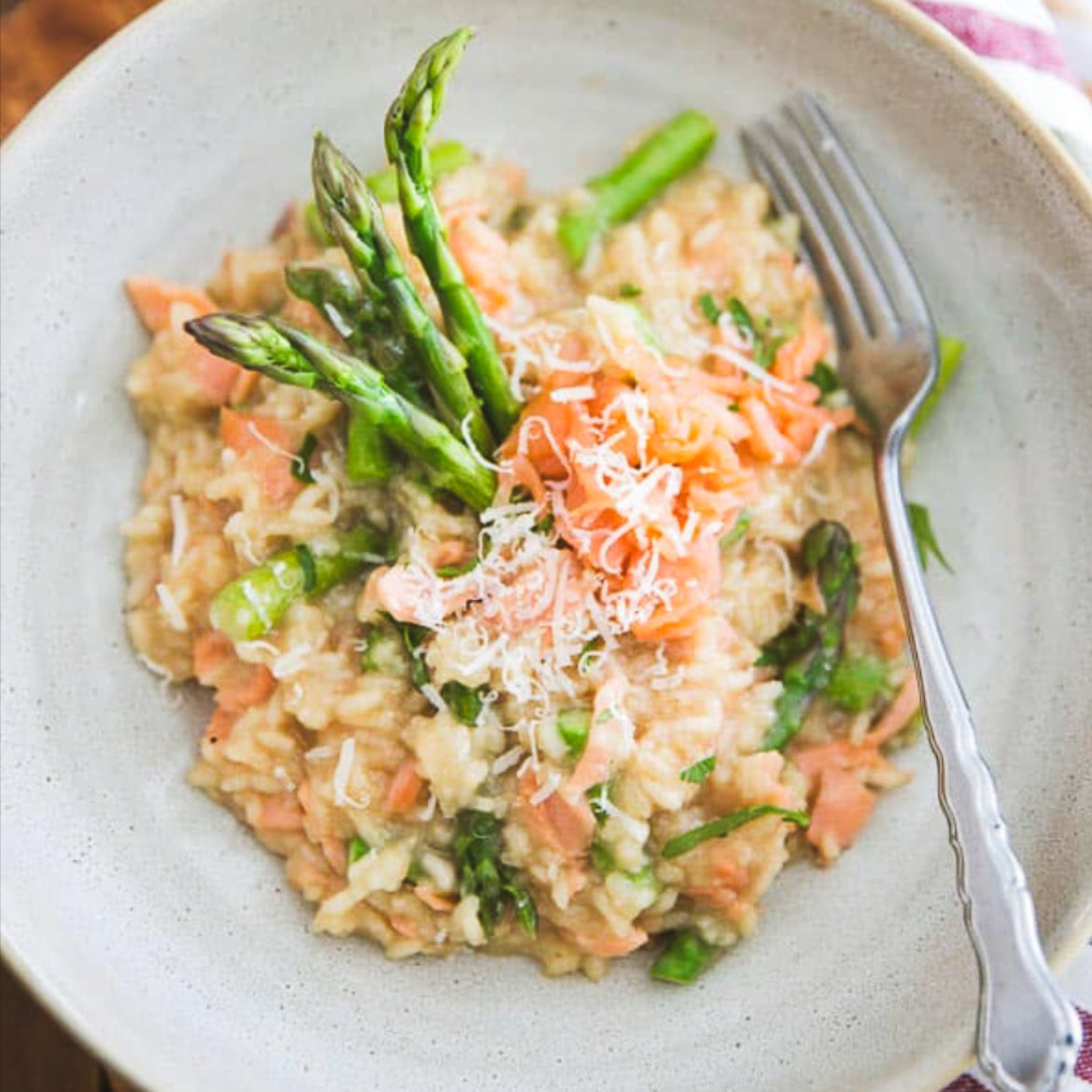 Salmon Asparagus Risotto