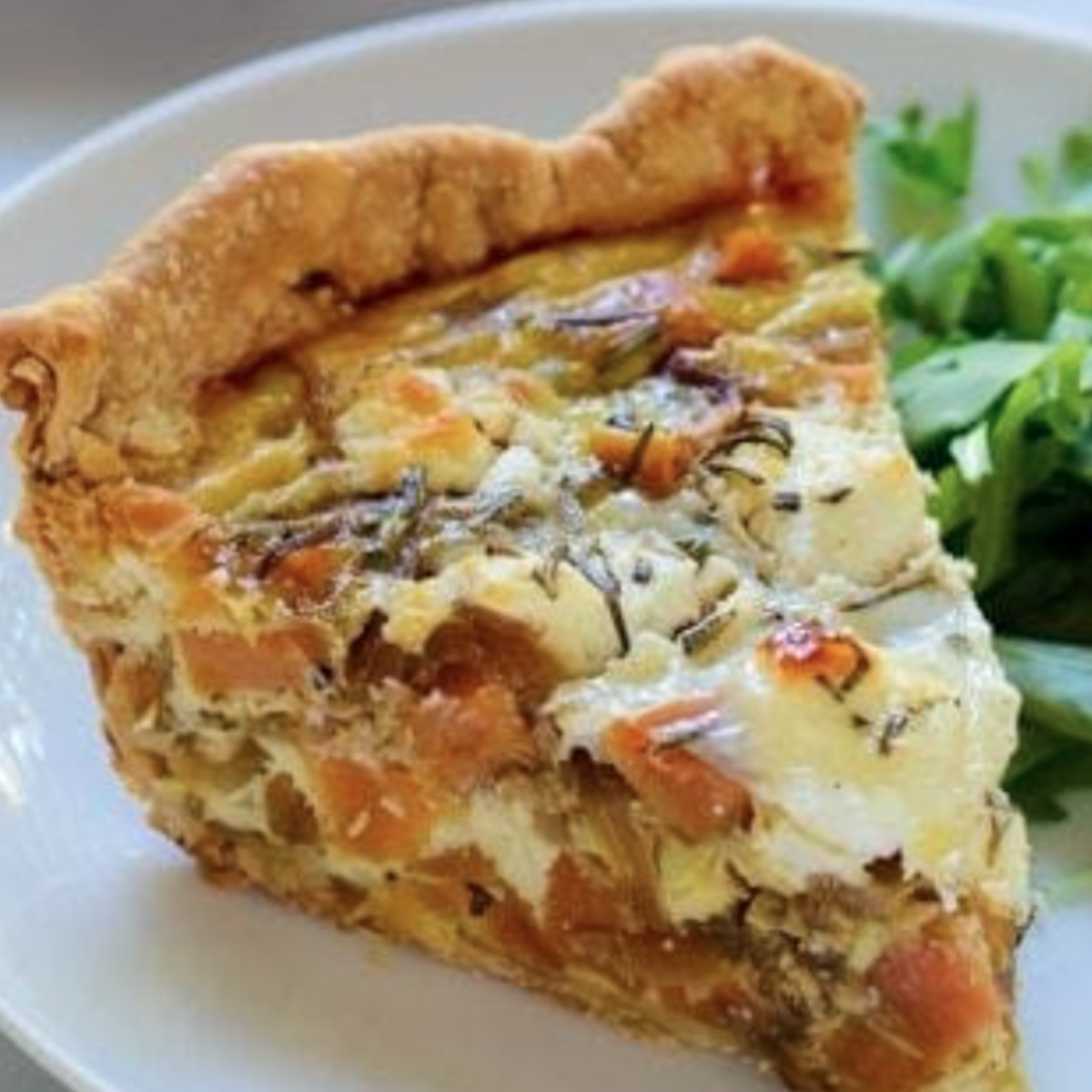 Sweet Potato Goat Cheese Quiche