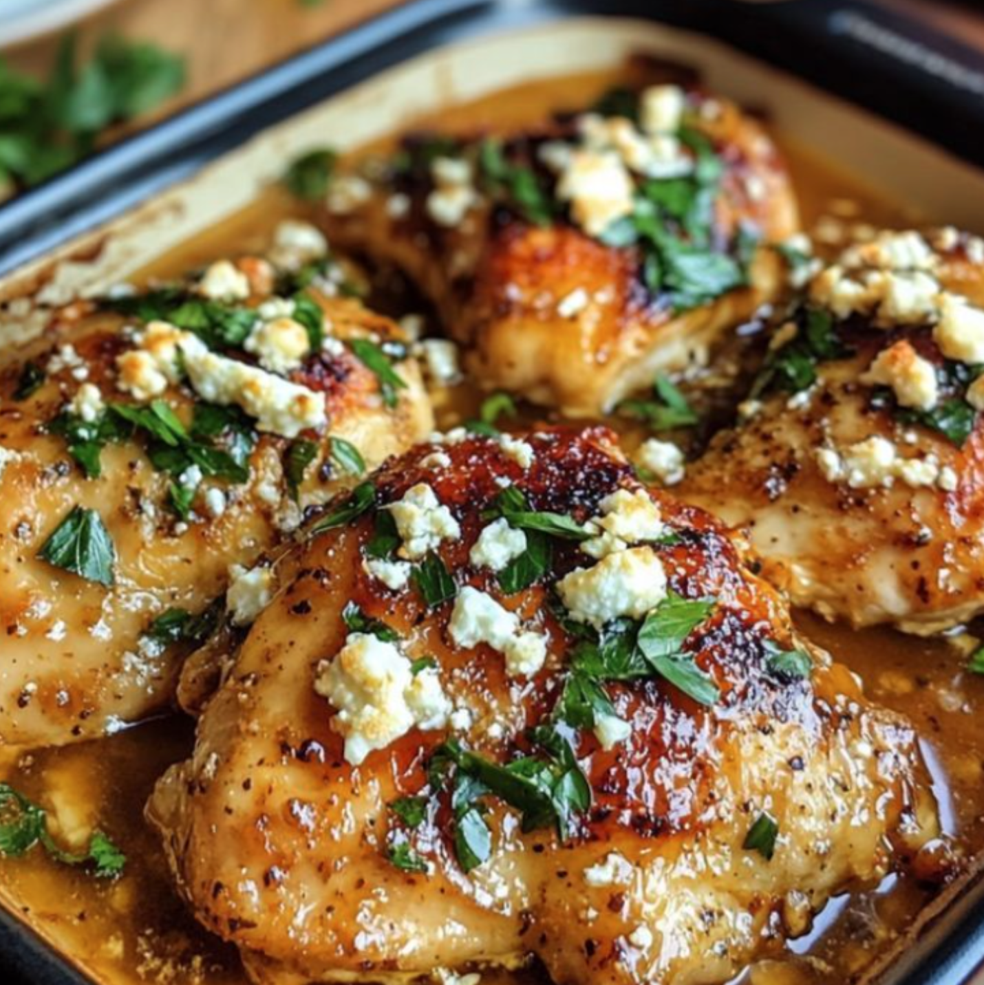 Lemon Feta Hot Honey Chicken