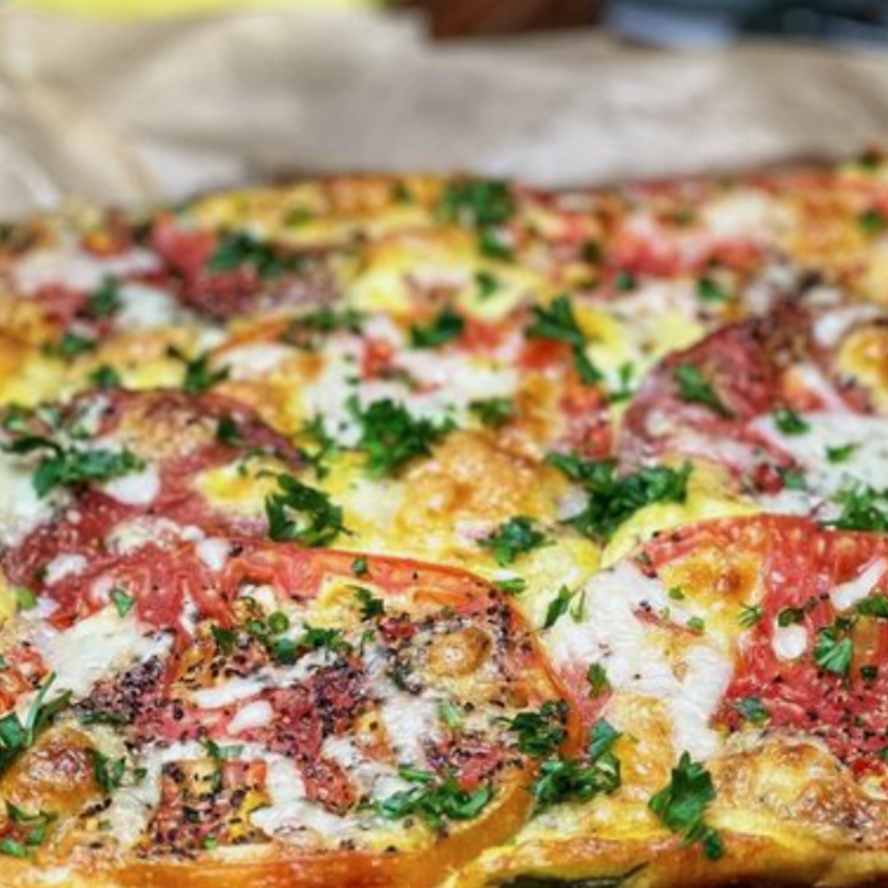 Heirloom Tomato Bacon Crustless Quiche