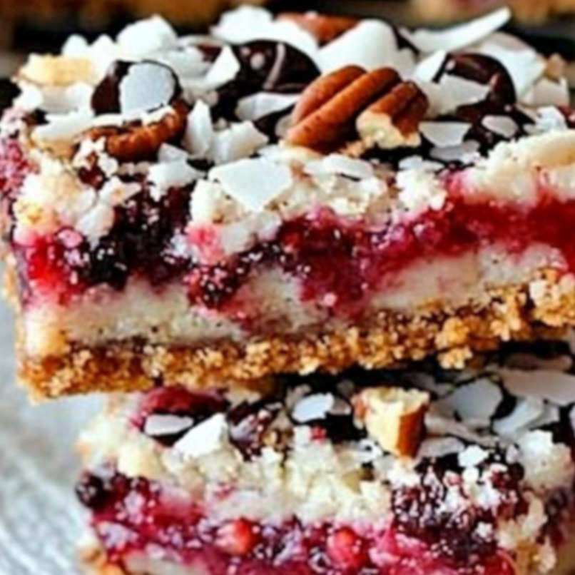 Raspberry Magic Cookie Bars