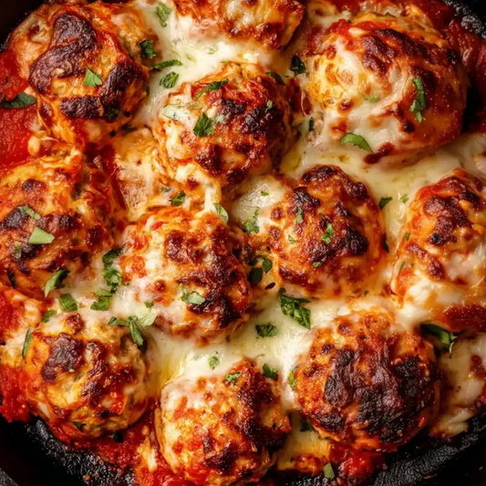 Baked Chicken Parmesan Meatballs