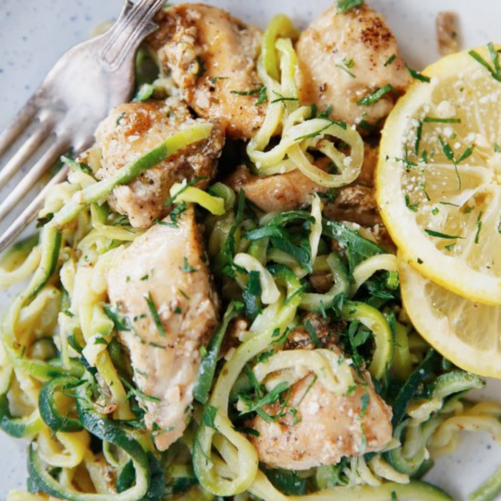 Lemon Parm Chicken Zoodles